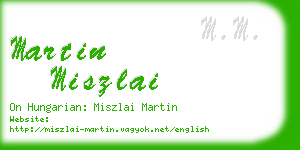 martin miszlai business card